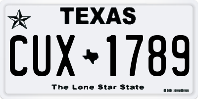 TX license plate CUX1789