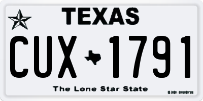 TX license plate CUX1791