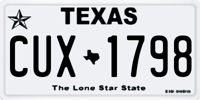 TX license plate CUX1798