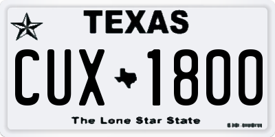 TX license plate CUX1800