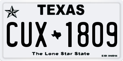 TX license plate CUX1809