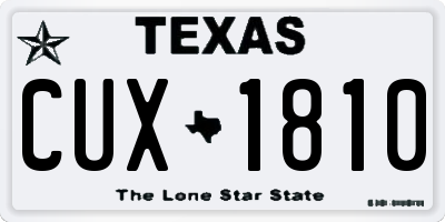 TX license plate CUX1810