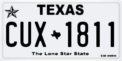 TX license plate CUX1811