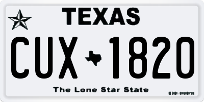 TX license plate CUX1820