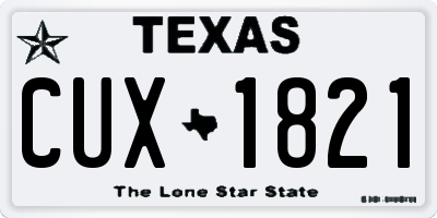 TX license plate CUX1821