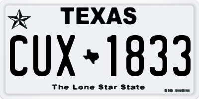 TX license plate CUX1833