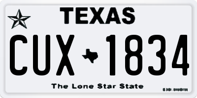 TX license plate CUX1834