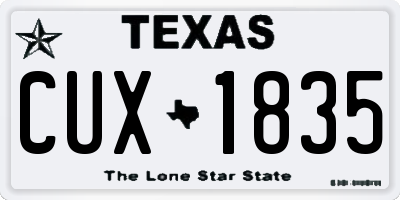 TX license plate CUX1835