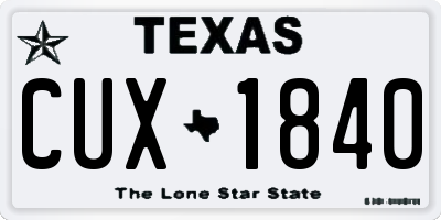 TX license plate CUX1840
