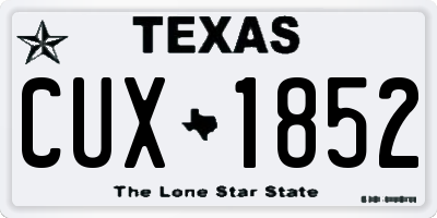 TX license plate CUX1852