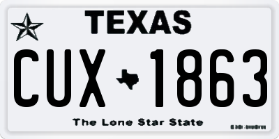 TX license plate CUX1863