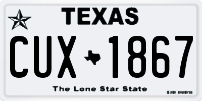 TX license plate CUX1867