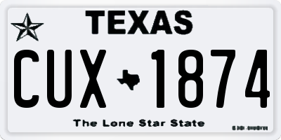 TX license plate CUX1874
