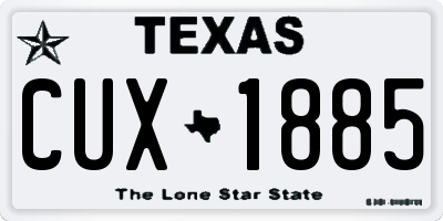 TX license plate CUX1885