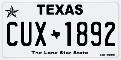 TX license plate CUX1892