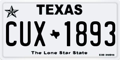 TX license plate CUX1893