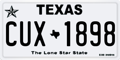 TX license plate CUX1898