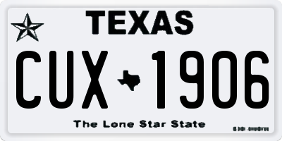 TX license plate CUX1906