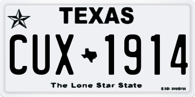 TX license plate CUX1914