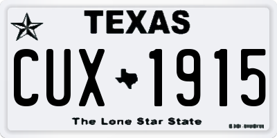 TX license plate CUX1915