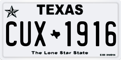 TX license plate CUX1916