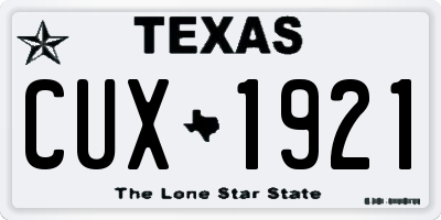 TX license plate CUX1921