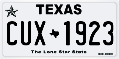 TX license plate CUX1923