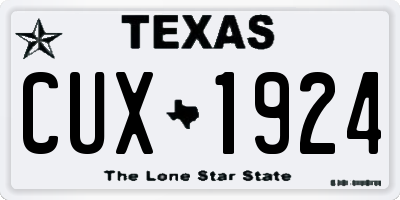 TX license plate CUX1924