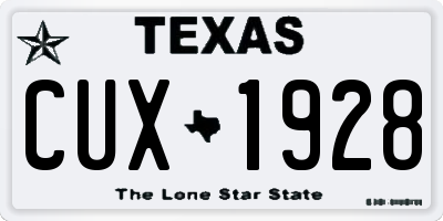 TX license plate CUX1928