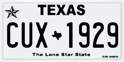 TX license plate CUX1929