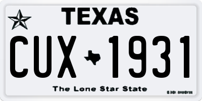 TX license plate CUX1931
