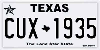 TX license plate CUX1935