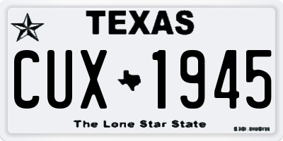 TX license plate CUX1945
