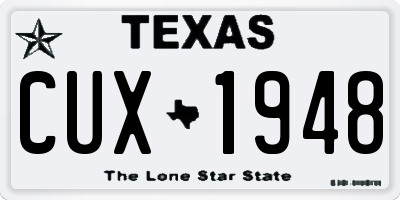 TX license plate CUX1948