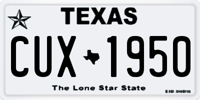 TX license plate CUX1950