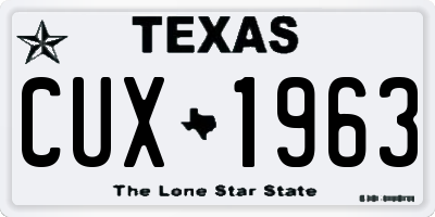 TX license plate CUX1963