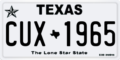 TX license plate CUX1965