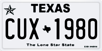 TX license plate CUX1980