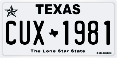 TX license plate CUX1981