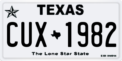 TX license plate CUX1982