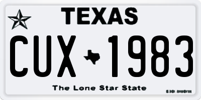 TX license plate CUX1983