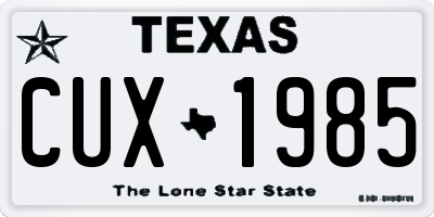 TX license plate CUX1985