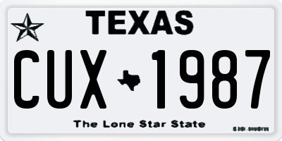TX license plate CUX1987