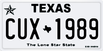 TX license plate CUX1989