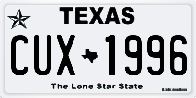 TX license plate CUX1996