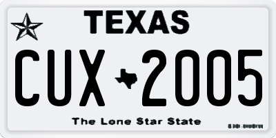 TX license plate CUX2005