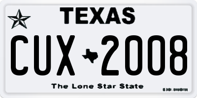 TX license plate CUX2008