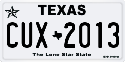 TX license plate CUX2013
