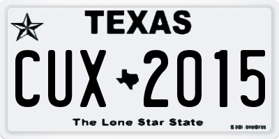 TX license plate CUX2015