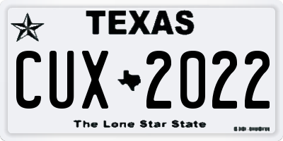 TX license plate CUX2022